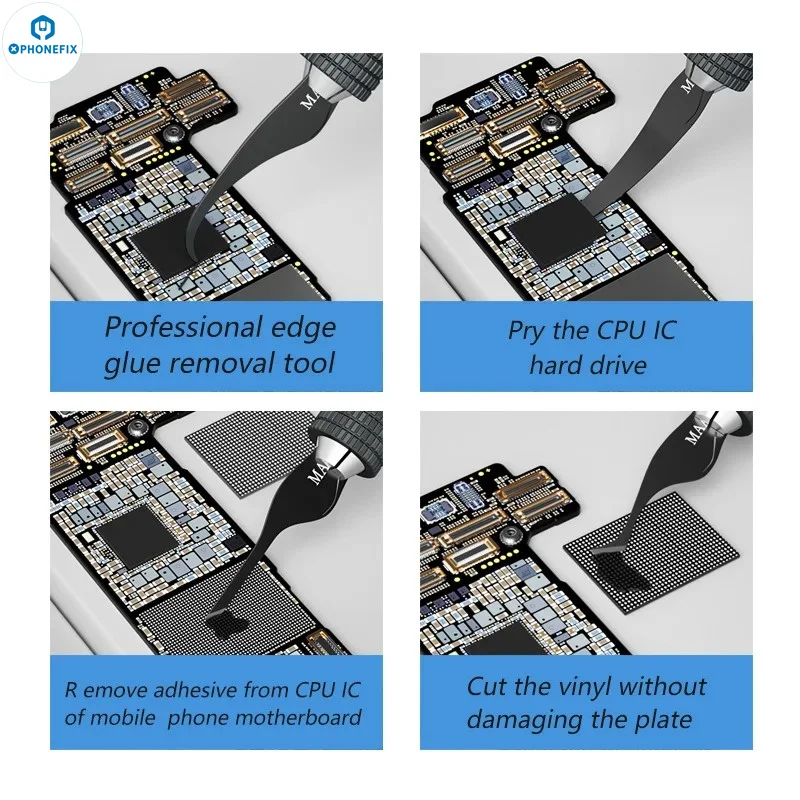 Maant Hand Polished Elastic Blade Professional Glue Removal Knife IC Pad Cleaning Brush BGA IC CHIP Edge Adhesive Removal Tools