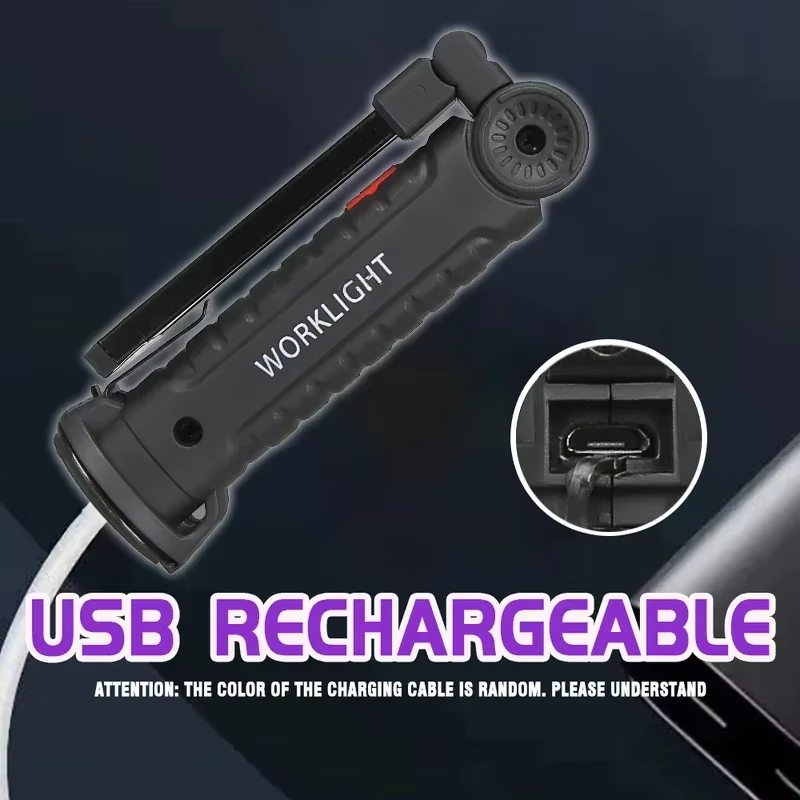 395nm LED UV Flashlight USB Rechargeable Foldable Lamp with Magnet Hook UV Light Ultraviolet for Pet Urine Detector Resin Curing