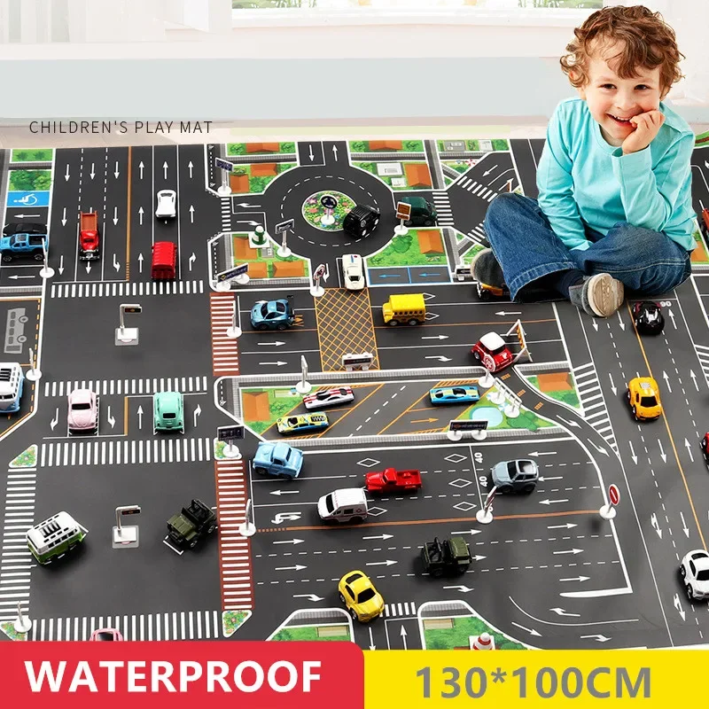 Bebê jogar esteira cidade tráfego carro parque à prova dwaterproof água estacionamento crianças playmat crianças menino menina brinquedos educativos para crianças mapa ​