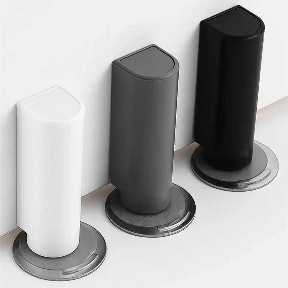 Heavy Duty Magnetic Door Stopper Stainless Steel Doorstop Black Without Punching Door Suction Door Holder Door Hardware Touch