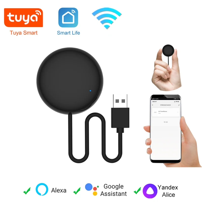 Tuya inteligente universal ir remoto wifi para controle de casa inteligente para tv ar condicionado funciona com tuya alexa google casa yandex alice