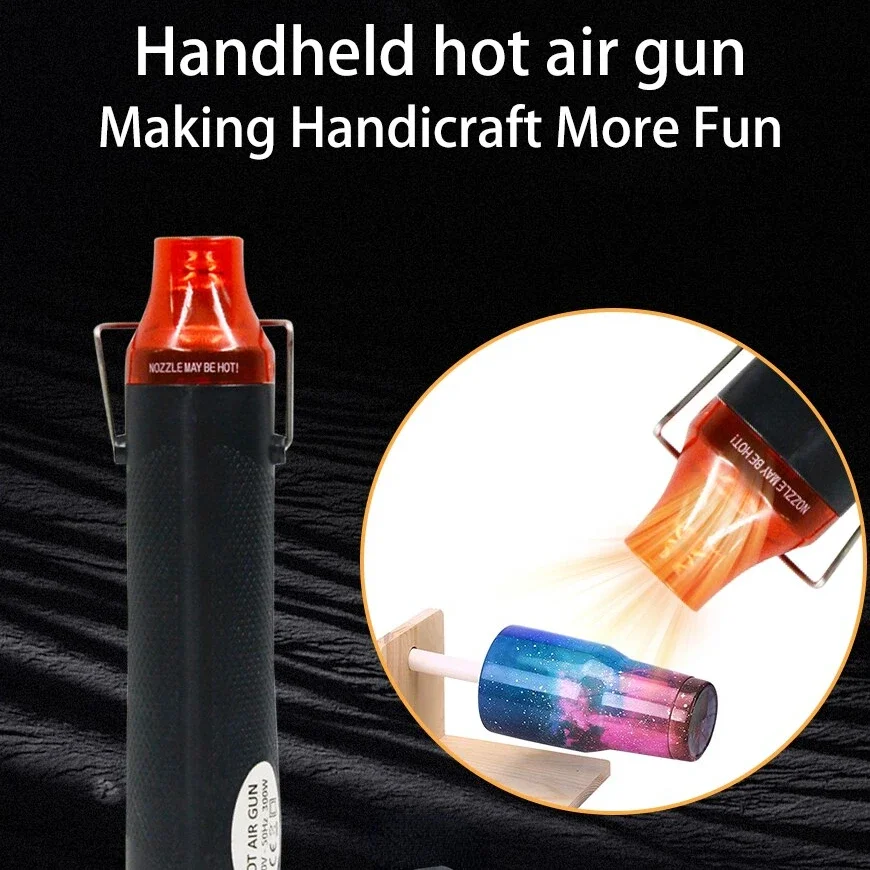 Pistola de aire caliente de 220/110V, herramienta de bricolaje, herramienta de calefacción eléctrica, mini soplador de proceso de temperatura de soldadura, con contracción de base de soporte