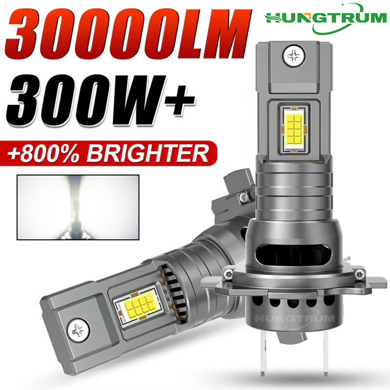 H7 Светодиодные фары CANBUS 30000LM 7035 CSP чип 1: 1 Мини - размер подключаемый автомобильный светильник 6000K с вентилятором беспроводная турбина противотуманная лампа