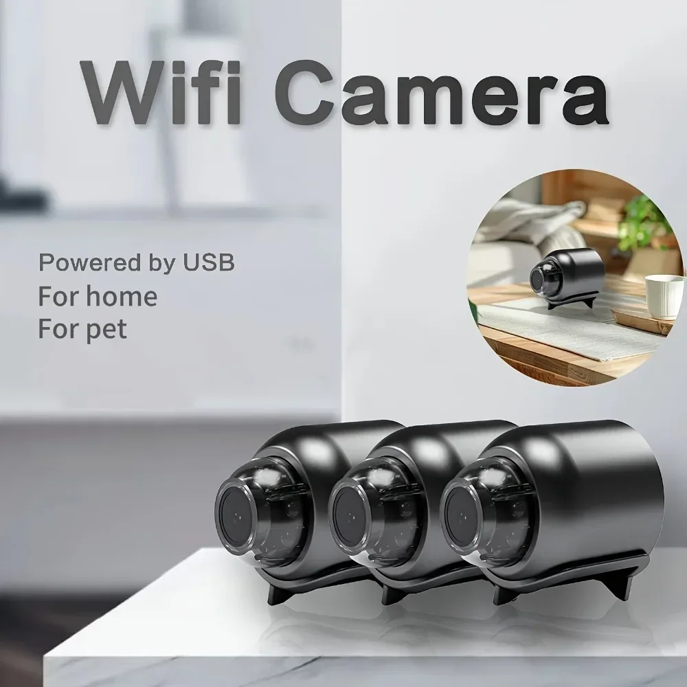 Mini-WLAN-Versteckte Kamera mit Ständer – 1 Stück, kompakte 1080p-Überwachungskamera, USB-betrieben, nicht wasserdicht, ideal für Zuhause, Büro