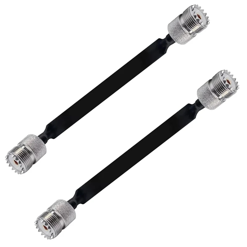 2 pacotes de cabo coaxial rf de 40cm para janela/porta através do cabo plano, so239 uhf fêmea para uhf fêmea, 50 ohm