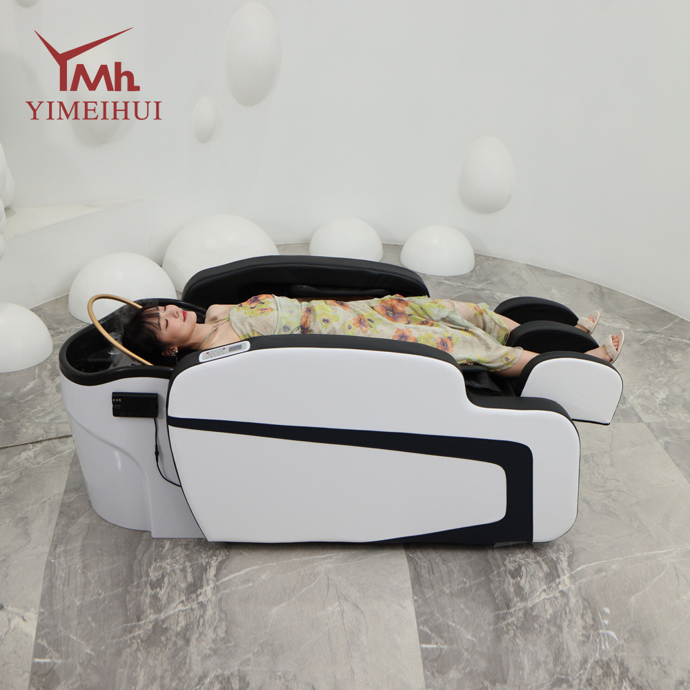 Salón profesional eléctrico lavado de cabello silla de masaje cabeza terapia de agua champú cama para barbería