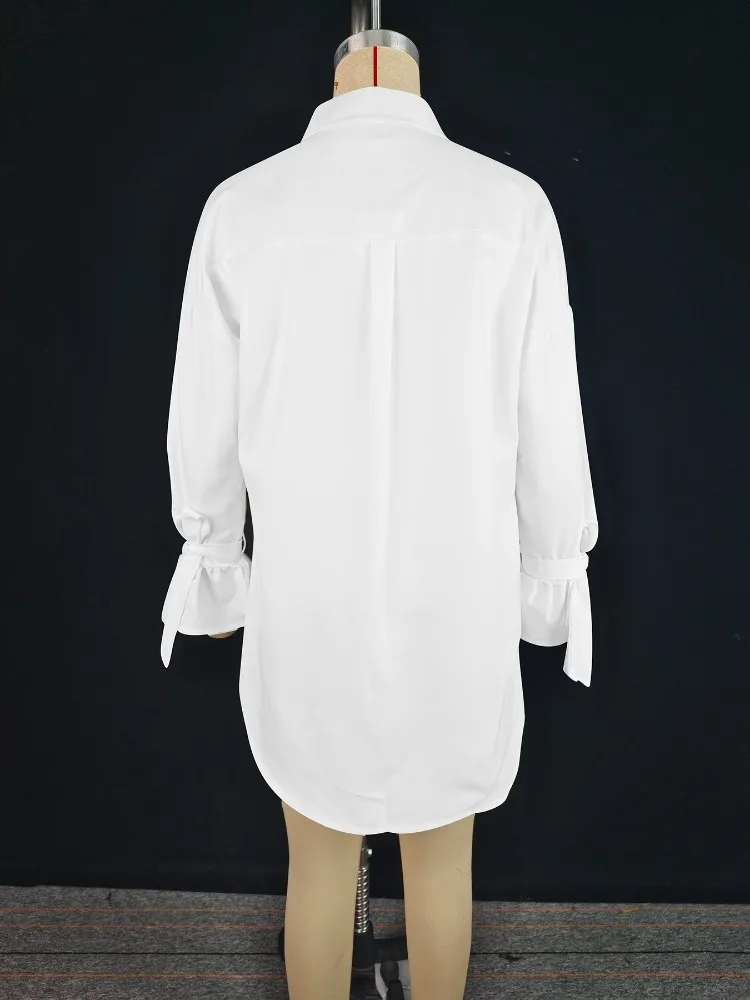 Yeezzi 2025 nueva primavera mujer moda blusa de solapa con estampado Floral mangas largas acampanadas abotonadas Casual estilo coreano camisas Tops