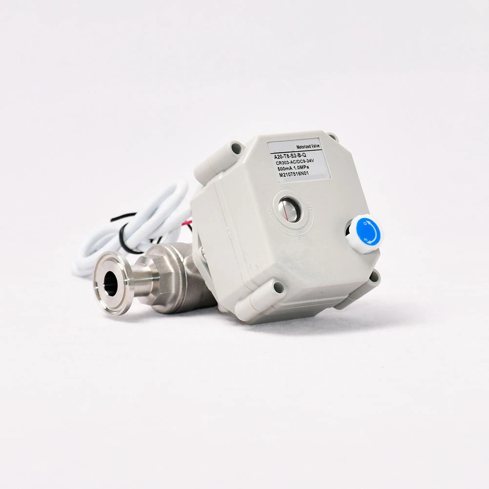 บอลวาล์วไฟฟ้าแบบ2ทิศทาง Rs485อัจฉริยะระบบไฟฟ้ากระแสสลับ DC9-24V มินิควบคุมน้ำหัวฉีดสแตนเลสบอลวาล์วเปิดแบบปกติ