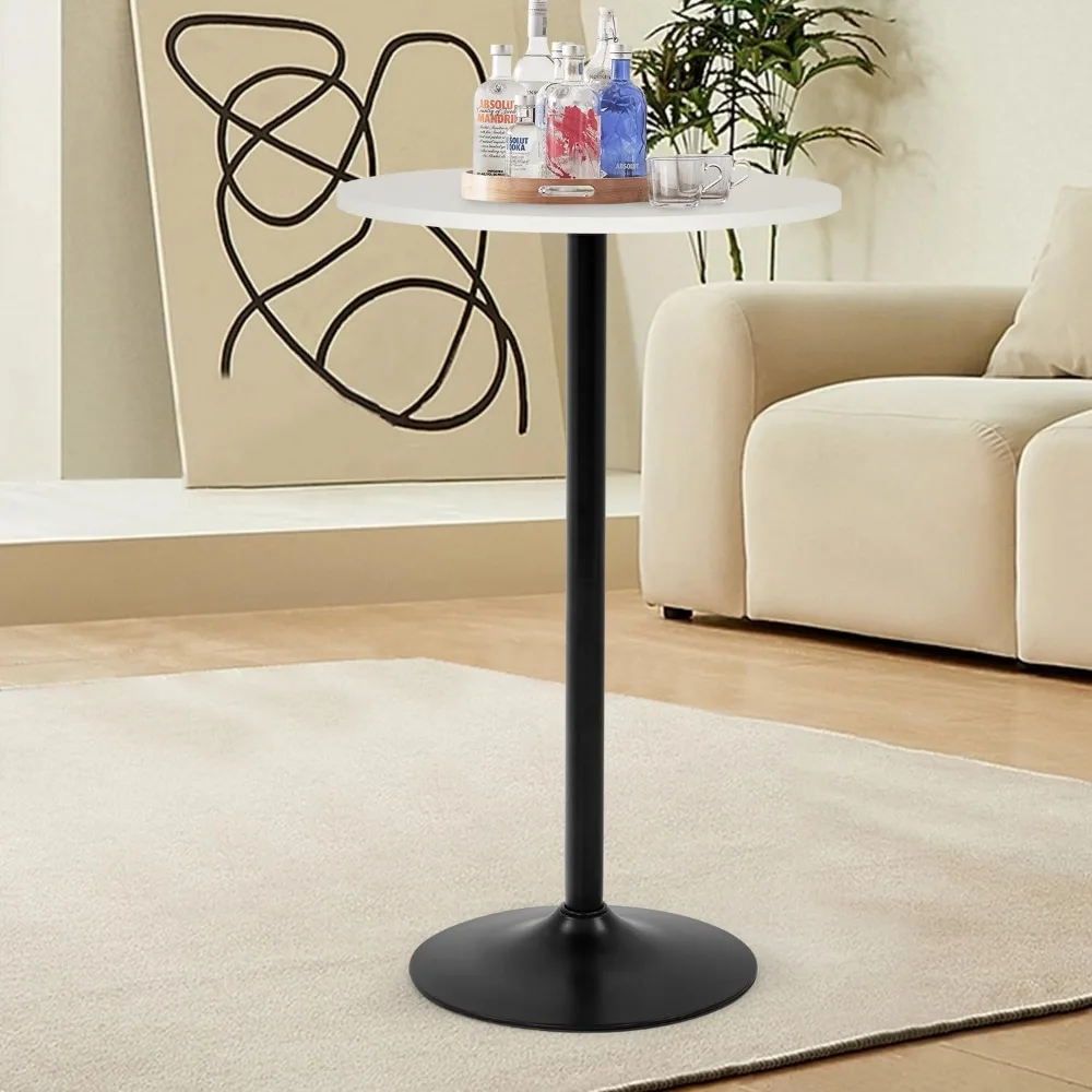 Bar Table 40 Inch Round Table Height Top Pub  Cocktail Table for Home, Kitchen and Dining Room