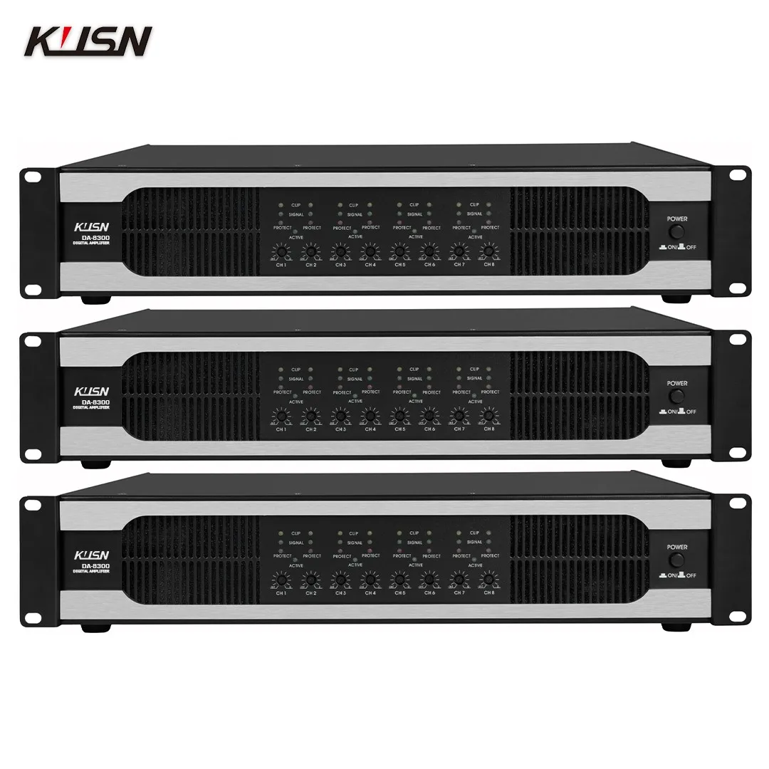 300Wx8 8 Ohm Professional CLASS D Digital Amplifier Stereo Power Factor Correction High-End Large Performances Bars Party