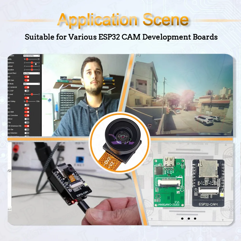 Módulo de cámara OV2640 para cámara ESP32, 2MP, 222, 200, 180, 66, 120, 160 grados, 650nm, 850nm, visión nocturna, DVP, 24 Pines, 0,5 MM, nuevo