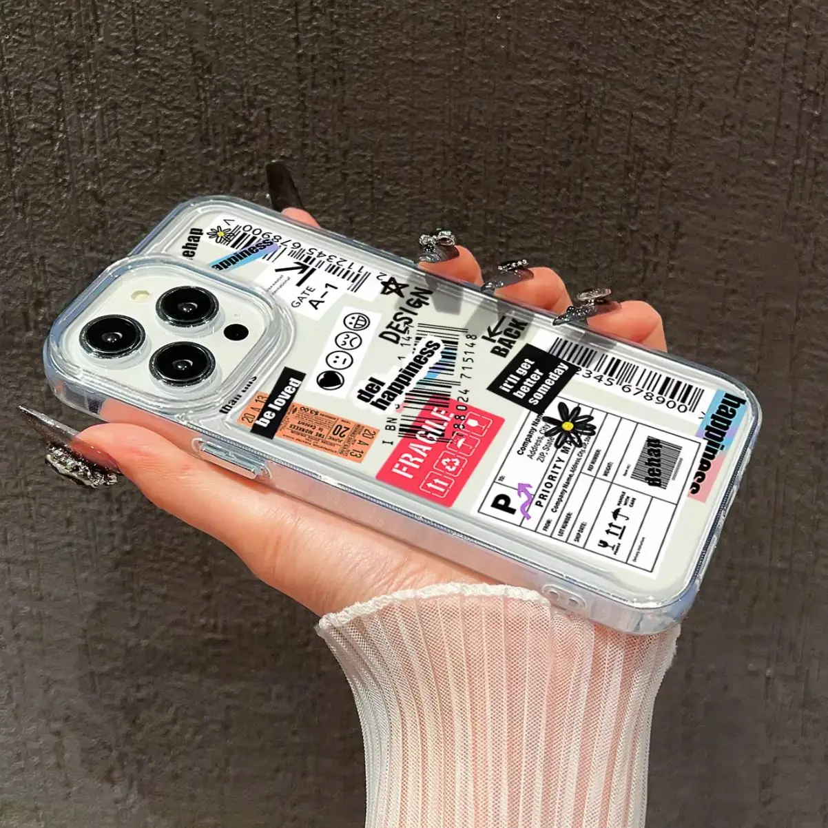 Casing TPU lembut anti guncangan hitam dan putih desain baru, desain netral dengan beberapa untuk iPhone 16 15 Pro Max 14 13 12 11 Plus
