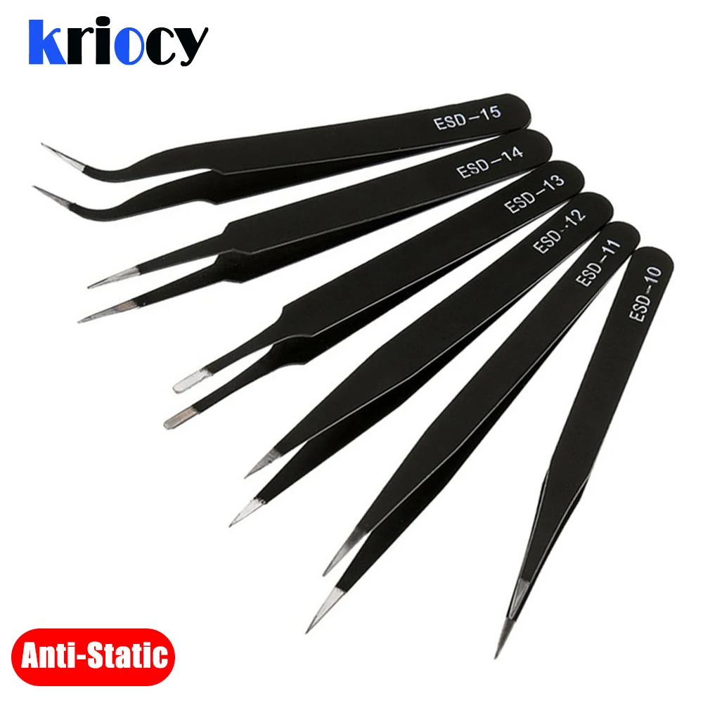 Thép Không Gỉ Chống Tĩnh Điện Nhíp Bộ Bảo Dưỡng Bộ Công Cụ Sửa Chữa Chống Tĩnh Điện Làm Mô Hình Dụng Cụ Tay Bộ Dụng Cụ twizers Bộ