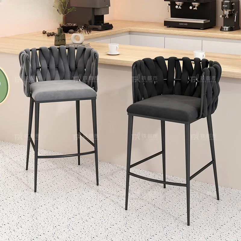 Modern Counter Bar Stools - Nordic Office Replica Designer Seating Reception High Metal Chair Minimalist Tabouret De Bar