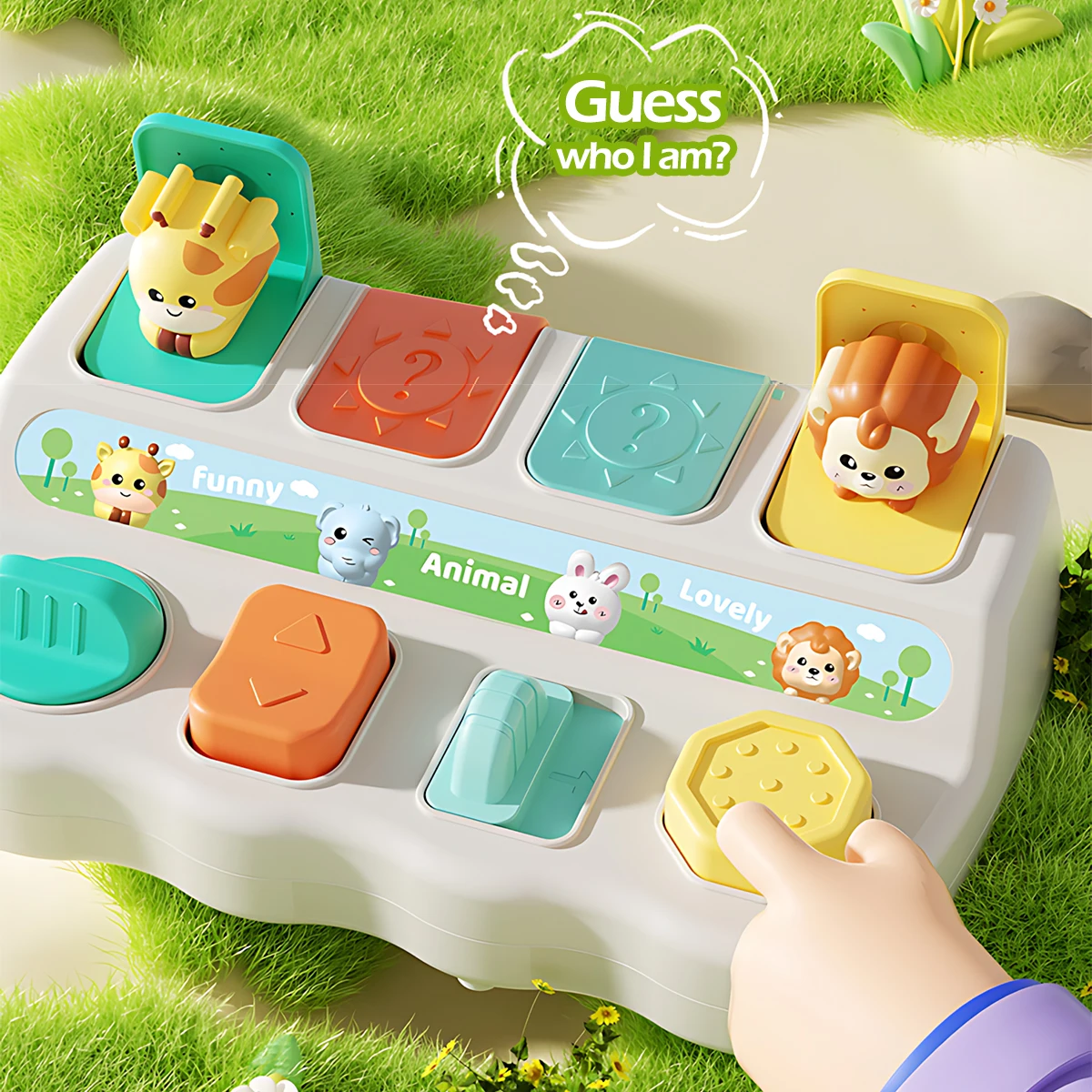 Montessori pop up brinquedos animais e caixas de aprendizagem-melhoram a lógica e as habilidades motoras, adequado para presentes de aniversário das crianças