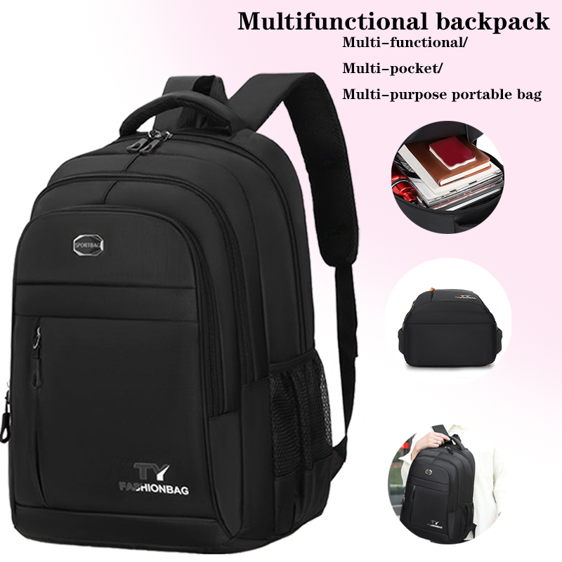 Neutral style backpack suitable for commuting, multi-zippered for business travel, business trip, double-shoulder backpack
