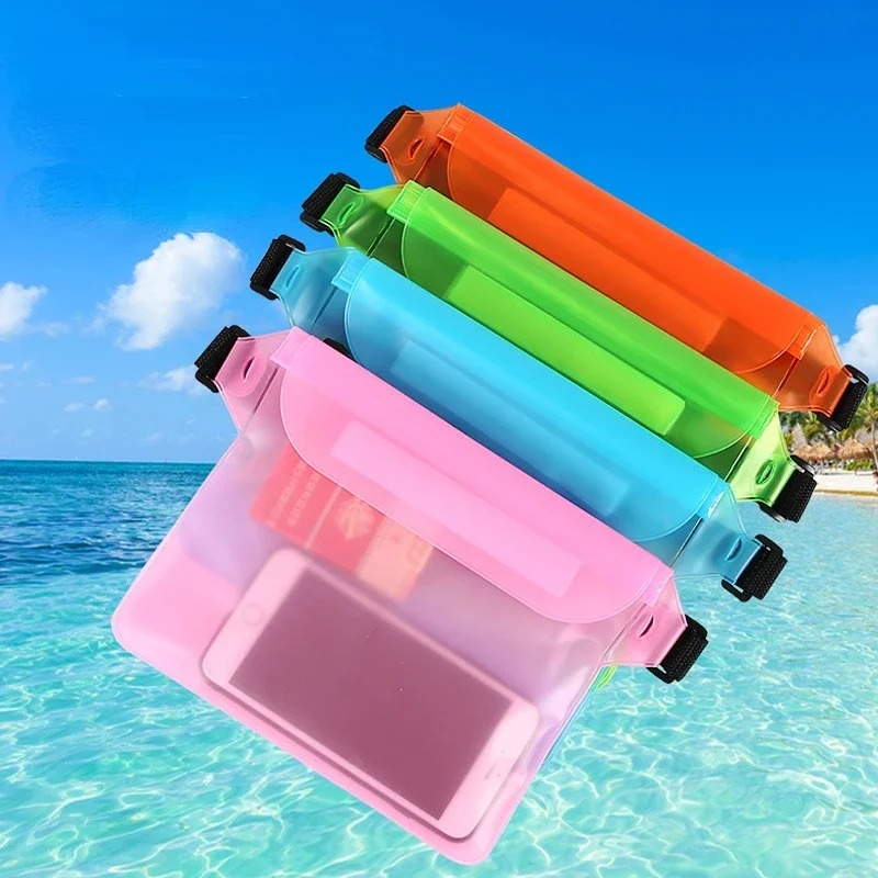 Bolsa de natación de sellado impermeable de 3 capas, bolsa de protección seca subacuática transparente de gran tamaño para Iphone, bolsa para teléfono móvil