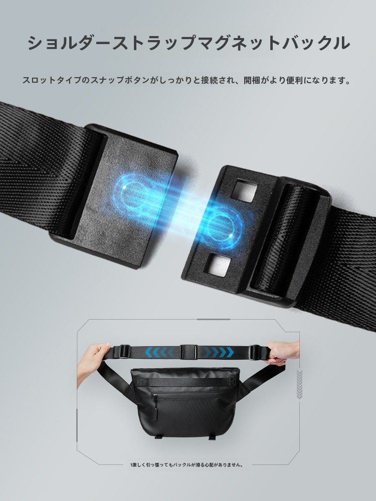 Septwolves メンズ クロスボディバッグ ストリート トレンド シングルショルダーバッグ 自転車メッセンジャーバッグ カジュアル ピュアカラー ジッパー開閉