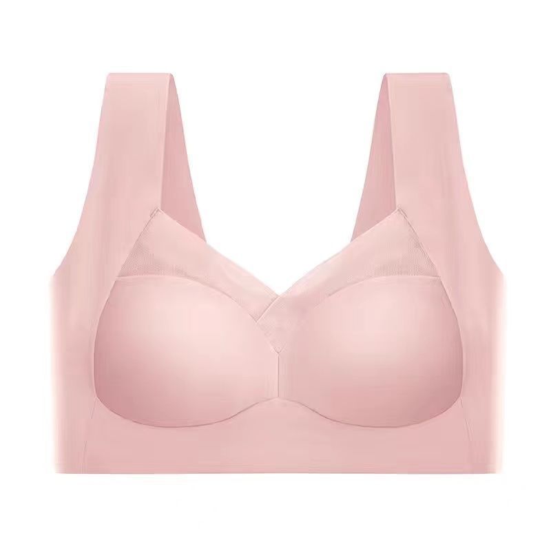 Nessuna traccia di reggiseno di seta di ghiaccio, biancheria intima sportiva sexy, piccolo scrigno da donna raccolto senza anello in acciaio, bellissimo gilet a tubo sottile sul retro