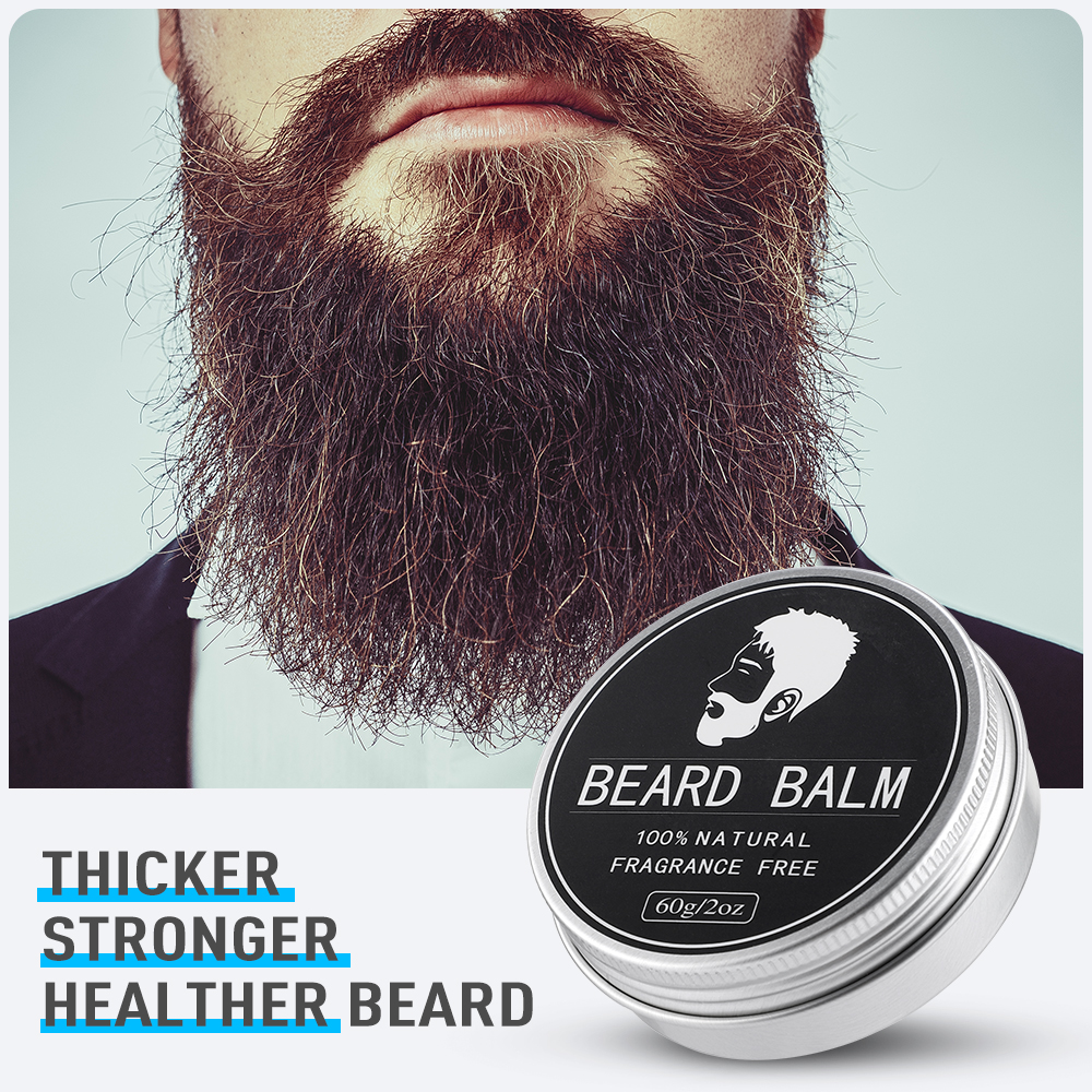 Natürliches Bartbalsam-Wachs für Männer, reduziert Frizz und Spliss, spendet Feuchtigkeit, glatt, weich, Bartöl, Creme, Schnurrbart, Styling-Zubehör