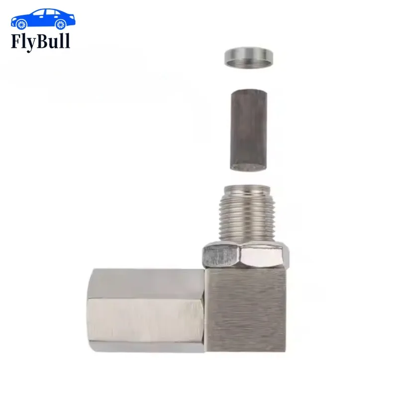M18 * 1.5 Universal 90 Graus Mini Catalisador O2 Sensor Sensor de Oxigênio com Um Mini Conversor Catalítico