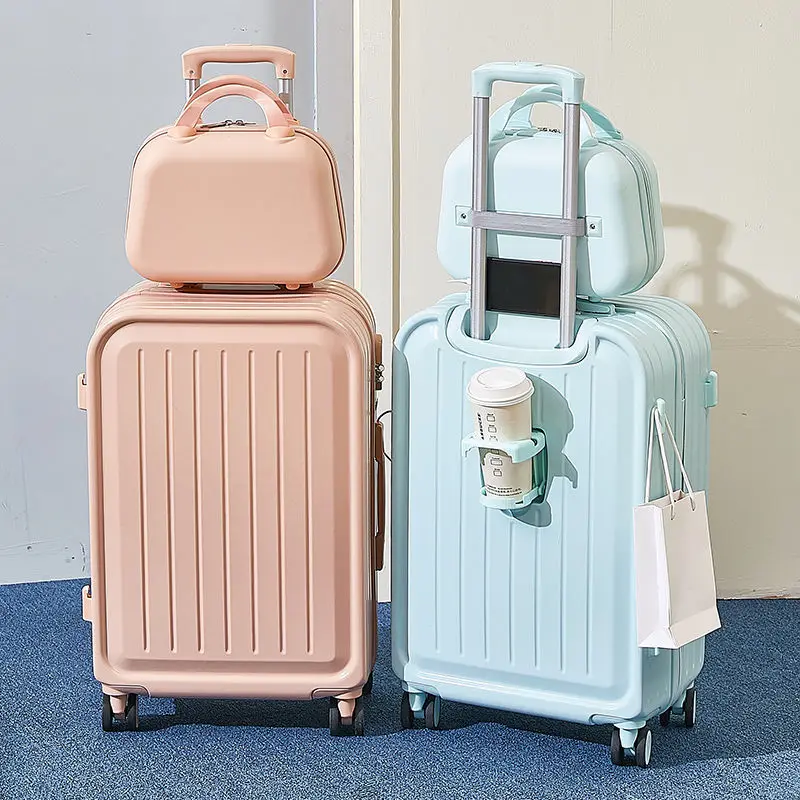 Mala Combinada de Grande Capacidade para Mulher, Forte e Durável, Bagagem de Viagem Estudantil, Caixa de Senha, Trolley, Novo, 2022, Combinação