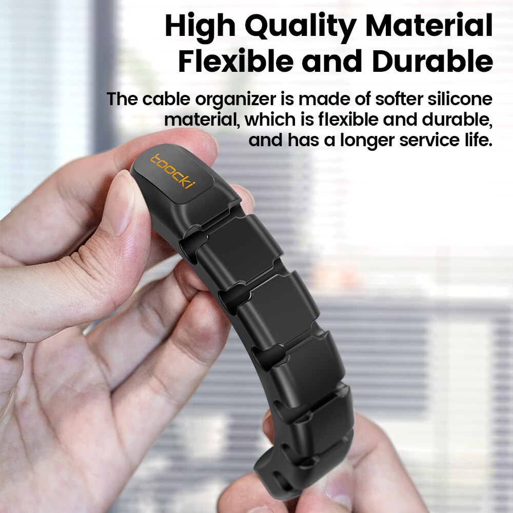 Toocki Kabel Draht Kabel Organizer Management 7-Loch-Halter USB Desktop Wickler Clip flexibel für Maus Tastatur USB Typ C Kabel