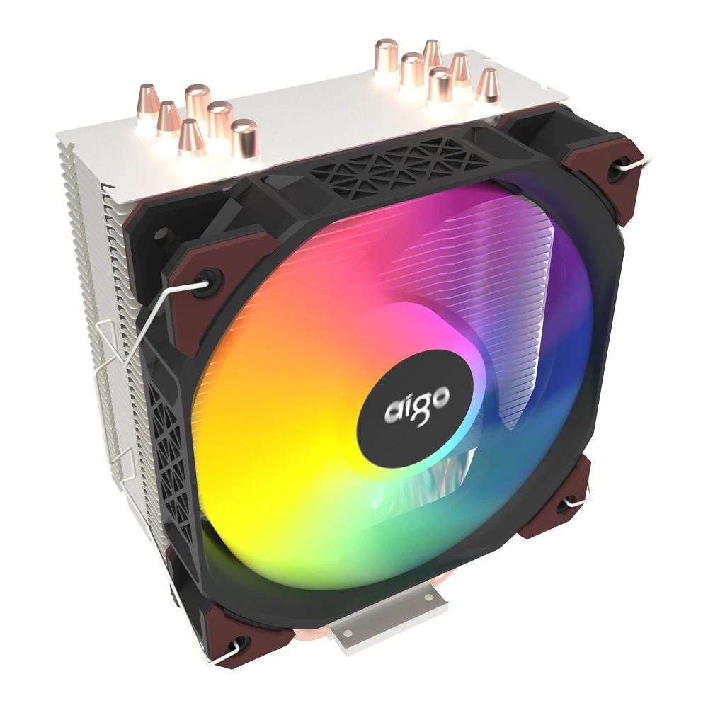 Aigo ICE600SE Cpu クーラーファン ARGB 6 ヒートパイプ 4pin PWM 120MM ケースファンエアクーラーインテル LGA 1700 1200 115X 18XX 2011 AMD AM4 X99