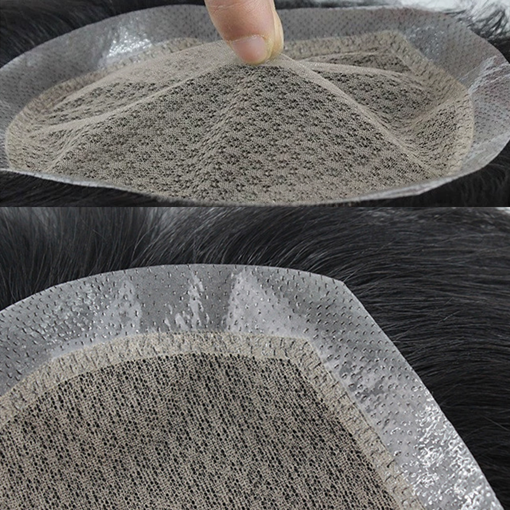 Base de seda peruca masculina sistema de cabelo do laço perucas 100% cabelo humano masculino prótese de cabelo peruca asiática homem cabelo natural peruca