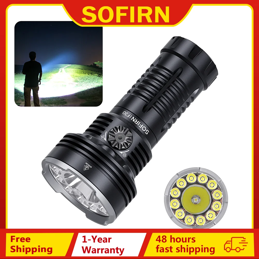 Sofirn IF30 LUMINUS SFT40 LED Flashlight Powerful 12000lm 32650 Battery Lanterna USB C Rechargeable Torch Outdoor Camping Light