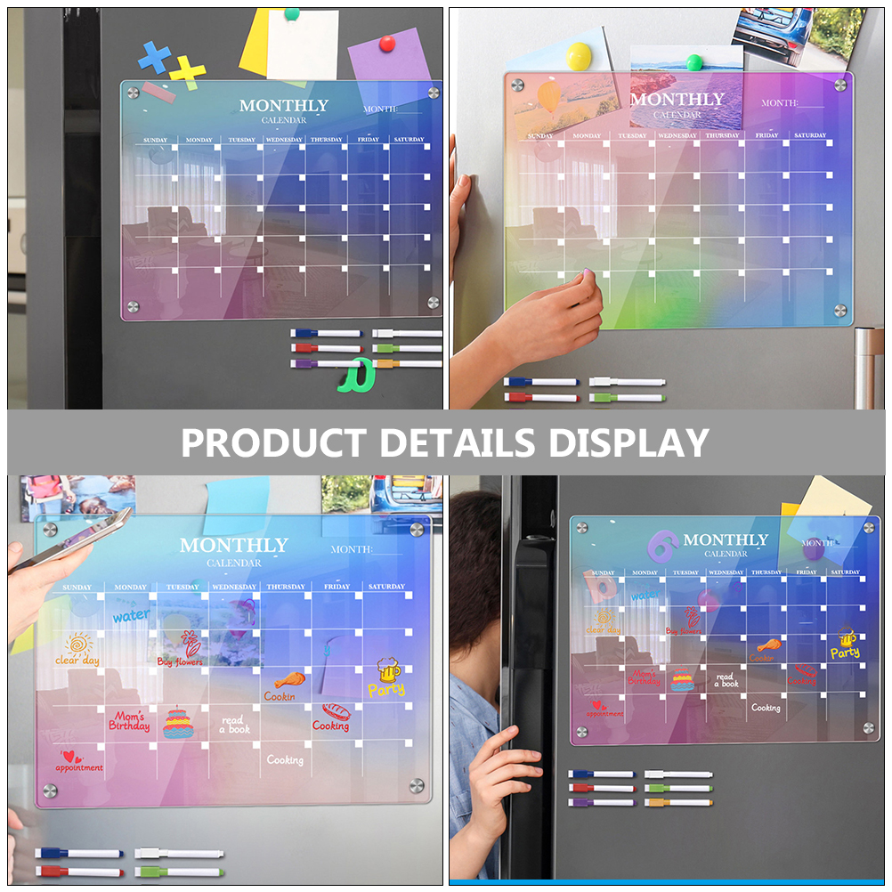 Magnetic Writing Board Monthly Whiteboard Refrigerator Fridge Dry Erase Calendar Colored Wall Erasable Planner