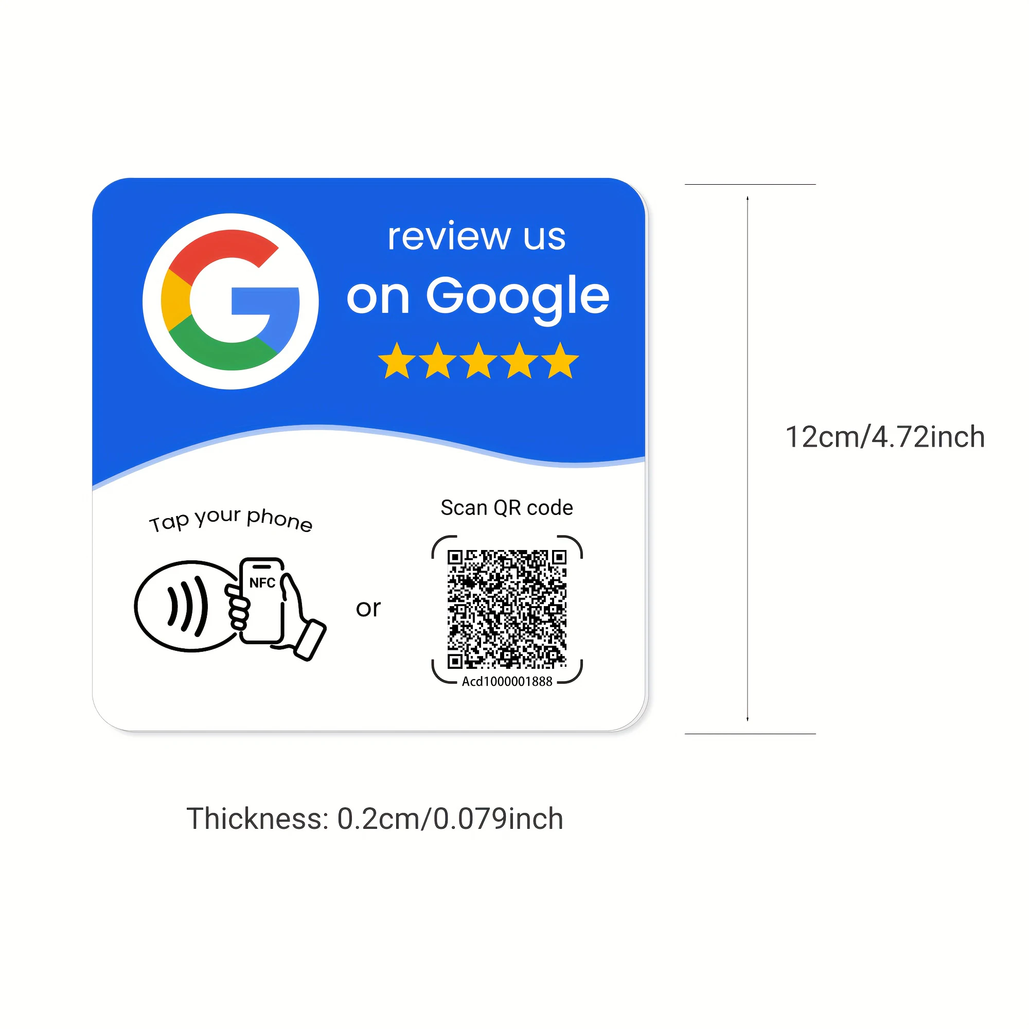 HACHANLUN programável NFC 215 quadrado para Google Review Card NFC Station Table 13.56Mhz QR code editável cartão permanente