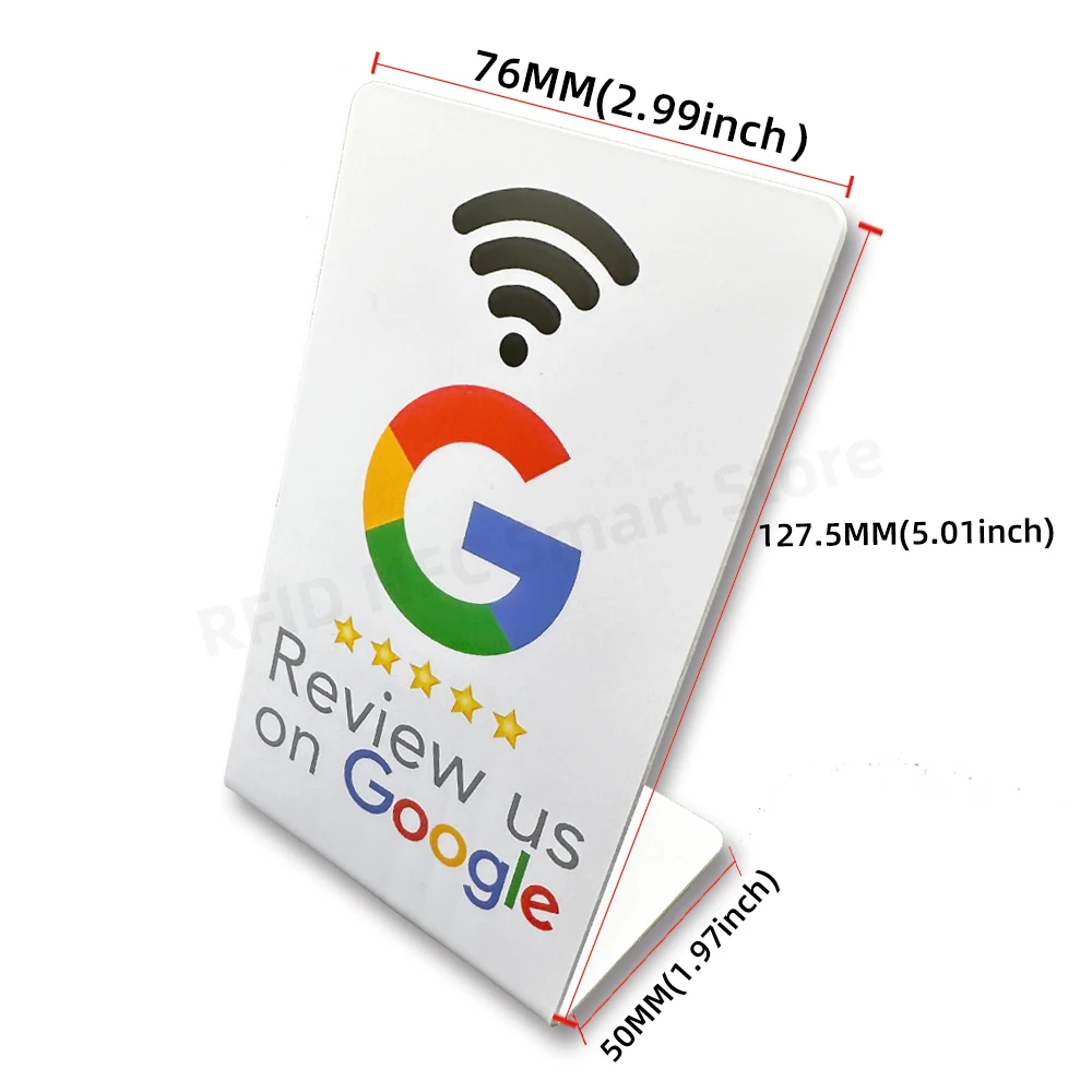 13.56MHz Google Review Card NFC Station โต๊ะ NFC Google reviews Display Display bending Card ยืนแบรนด์