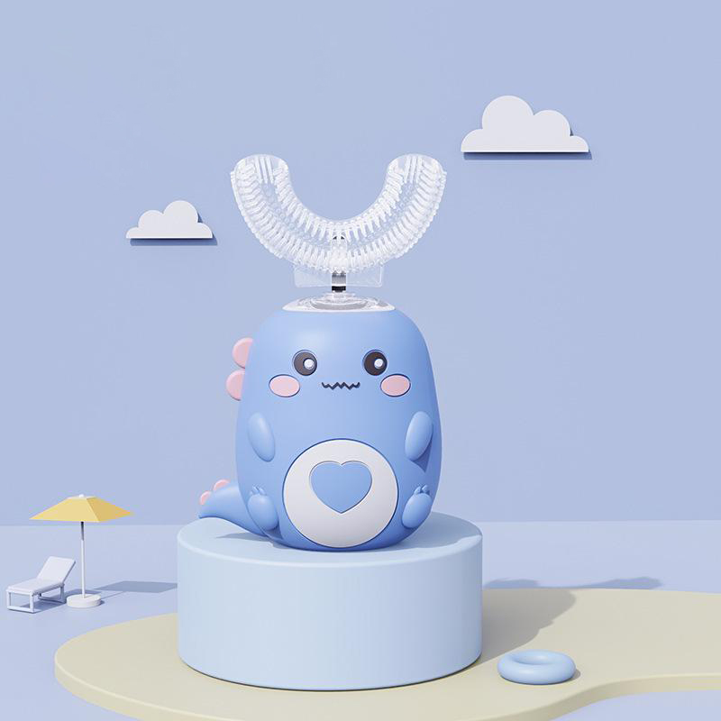 Kinder U-förmige elektrische Zahnbürste 360 Grad Smart Cartoon Kinder Silikon Zahnbürste automatische wiederauf ladbare Schall zahnbürste