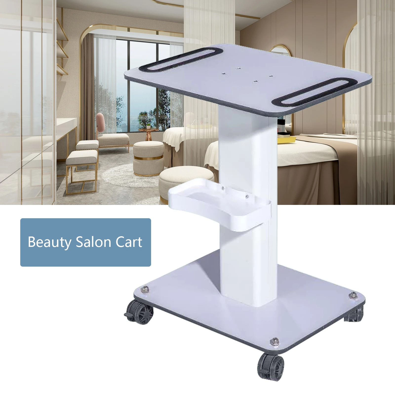 Carrello portaoggetti per carrello da tavolo grande per attrezzature SPA di bellezza, organizer per macchine da salone con rotelle