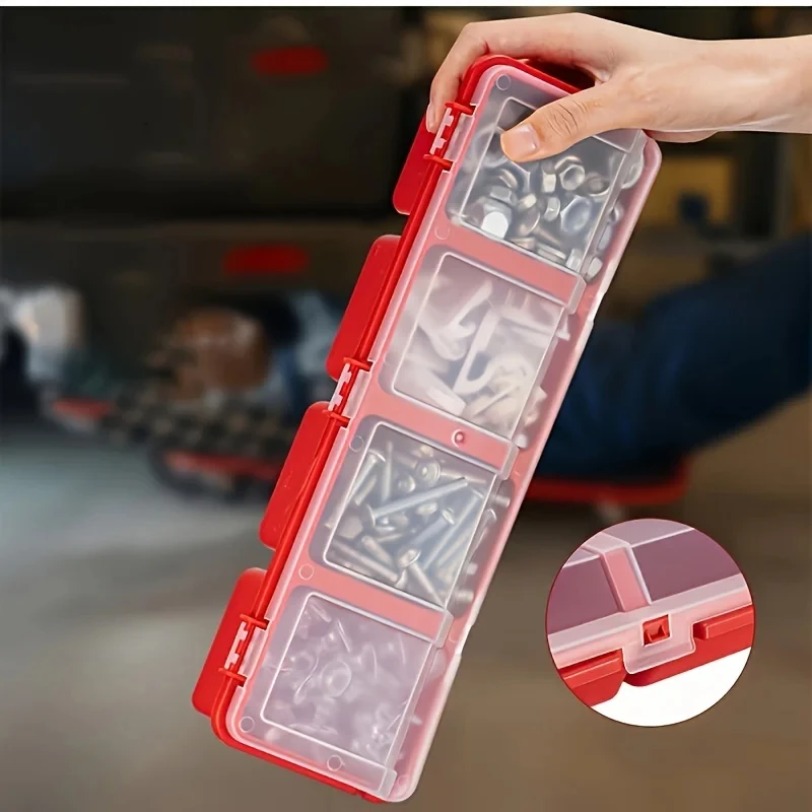1pc/2 pces caixa organizadora multi-compartimento para parafusos & peças pequenas-ferragens de plástico duráveis e caso de armazenamento de jóias