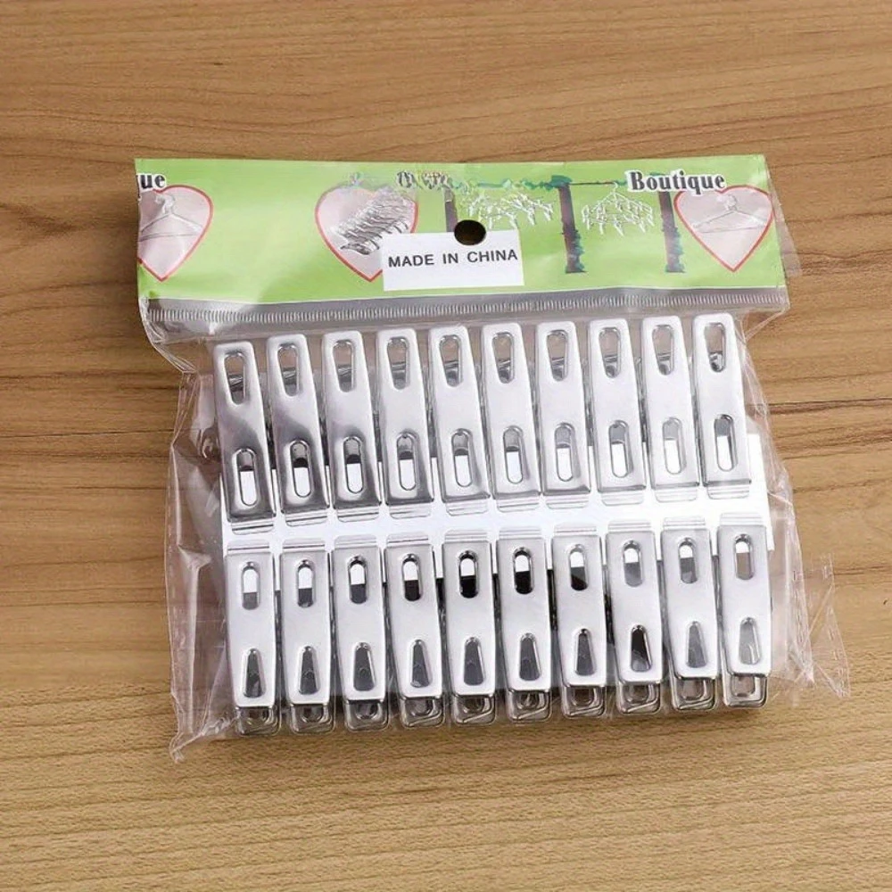 Clips a prueba de viento de acero inoxidable de 20 piezas/40 piezas, material engrosado, fuerte fuerza de sujeción, uso duradero y multifuncional