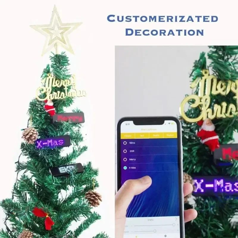 Recarregável bluetooth digital led crachá insígnias diy programável rolagem placa de mensagem mini display led etiqueta nome led