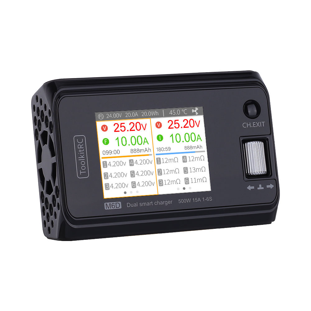 ToolkitRC M6D V3 500W 15A DC Dual Channel MINI Smart Ladegerät Entlader Für 1-6S Lipo Batterie FPV Modell Ersatzteil Ersetzen
