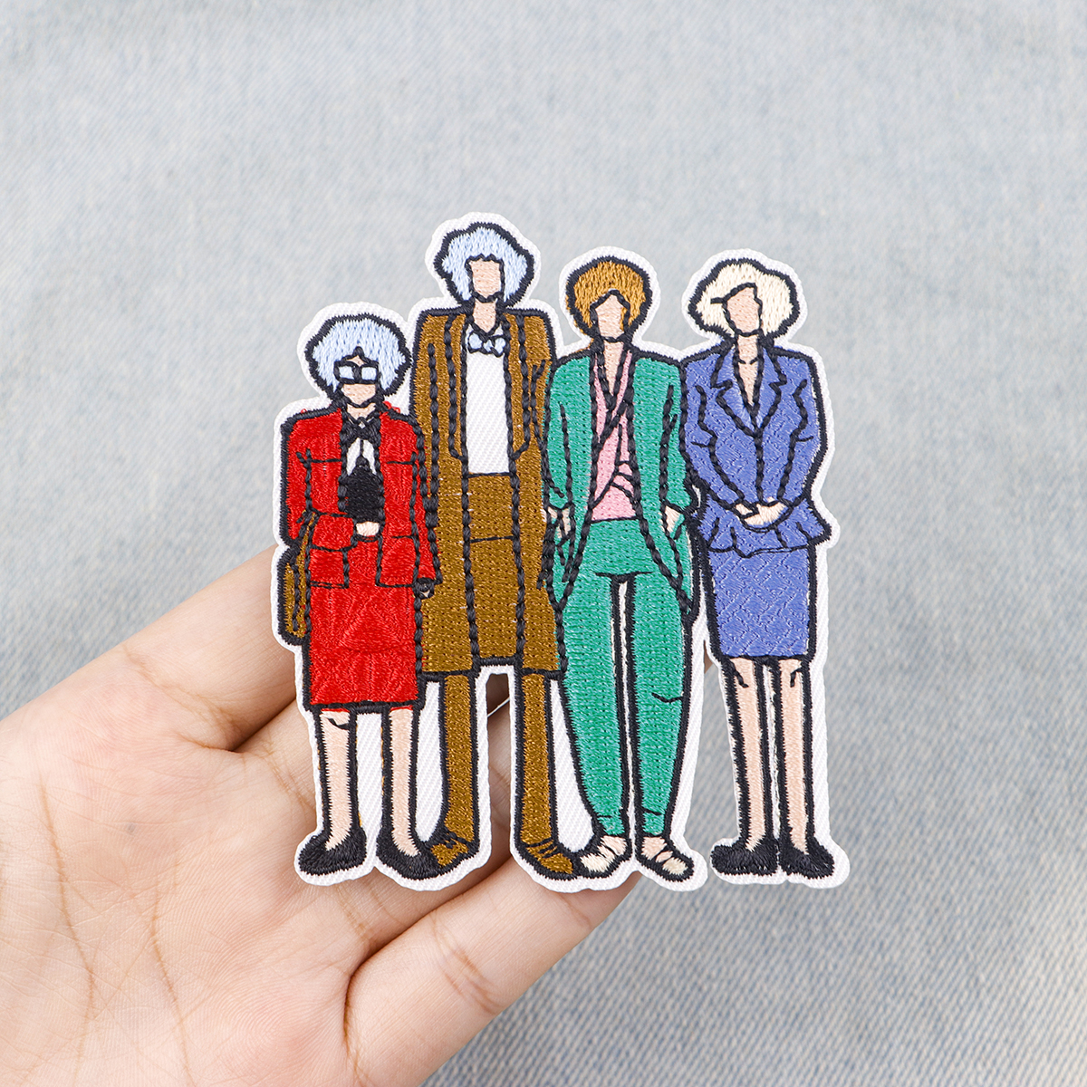 Parche de chica dorada, parches bordados para pegatinas de ropa, parche de dibujos animados a rayas, parches para planchar en decoraciones de ropa