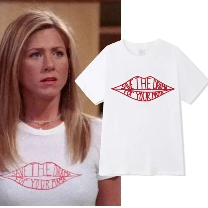 2025 Friends TV Show Rachel Save Drama Kawaii mamá camiseta Top de talla grande Unisex Kawaii ropa Anime Stitch