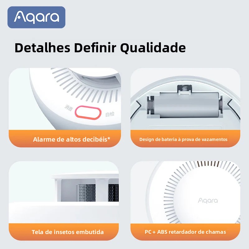 Aqara novo alarme de fumaça inteligente zigbee 3.0 detector de fumaça proteção contra incêndio alarme de segurança em casa som luz alarme com homekit mi casa