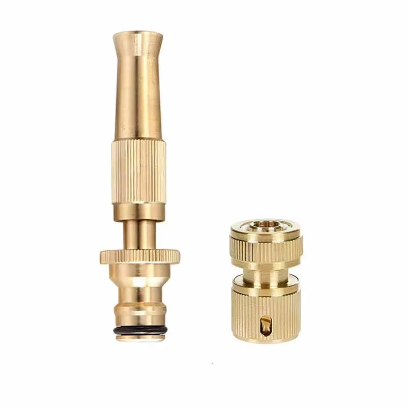 Boquilla de pulverización, pistola de agua de latón, aspersor de pulverización directa de alta presión, conector rápido, manguera de jardín para el hogar, pistola ajustable