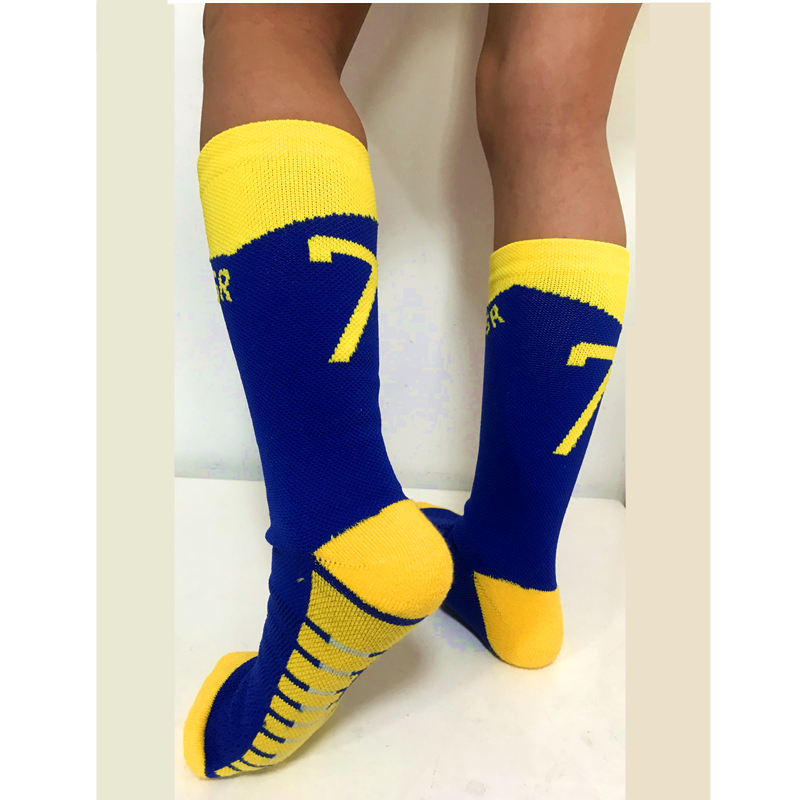 Calcetines de fútbol número para niños 10 # Estrella 7 # Calcetines de ciclismo de tubo medio para niños, calcetines cortos de fútbol deportivos a la moda con parte inferior de toalla para exteriores