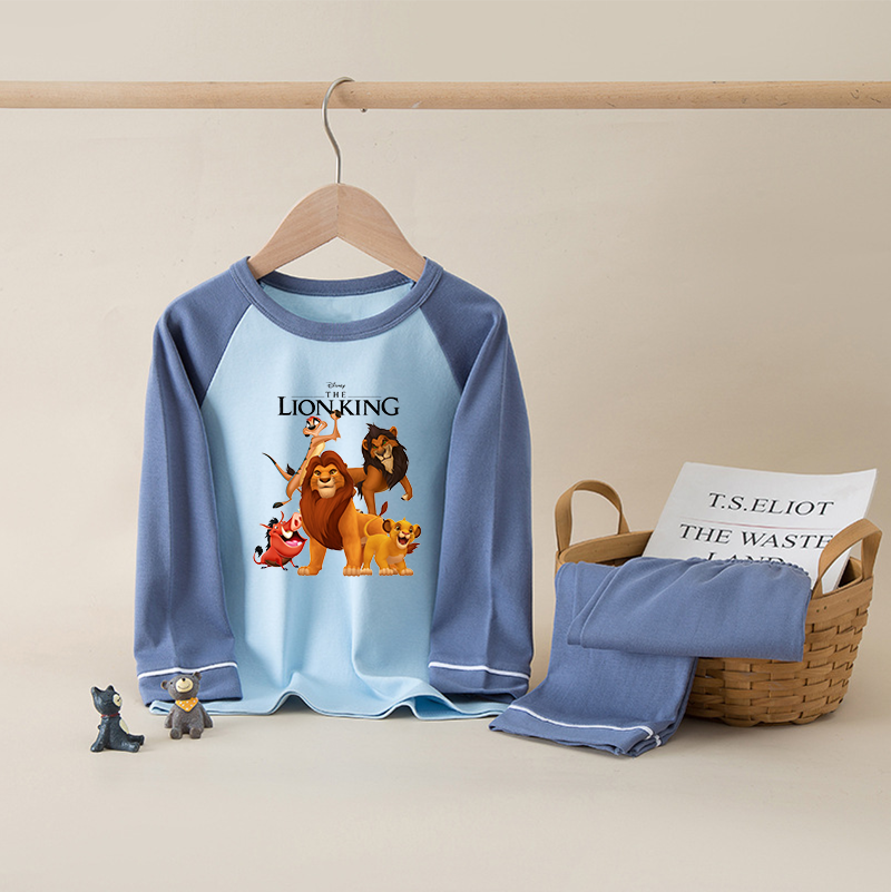 Der König der Löwen Kinder Jungen Mädchen Pyjamas Sets Nachtwäsche Cartoon Langarm T-Shirt Tops mit Hosen Baby Frühling Herbst Kleidung