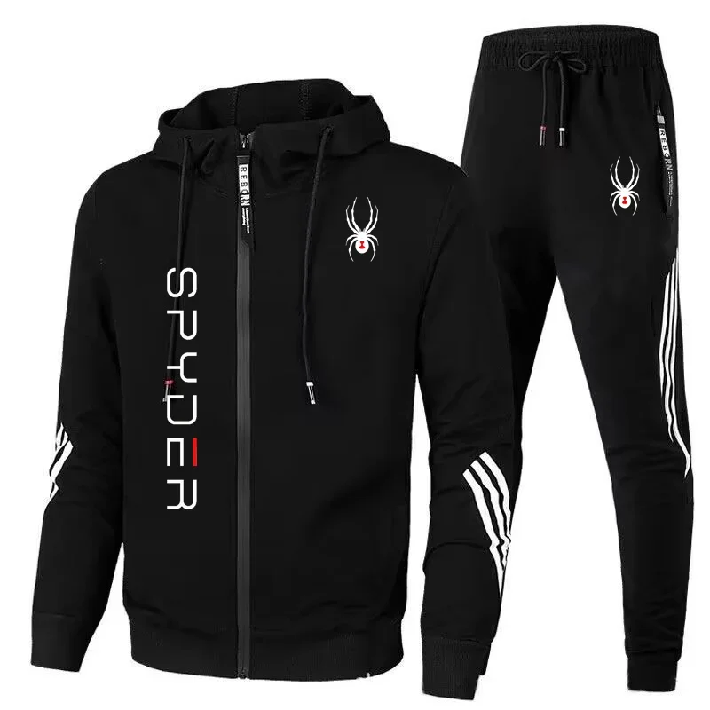 Ein modisches Sportbekleidungsset für Herren im Frühjahr und Herbst, bestehend aus einer Strickjacke, Jacke, Sweatshirt und Hose mit Reißverschluss, geeignet