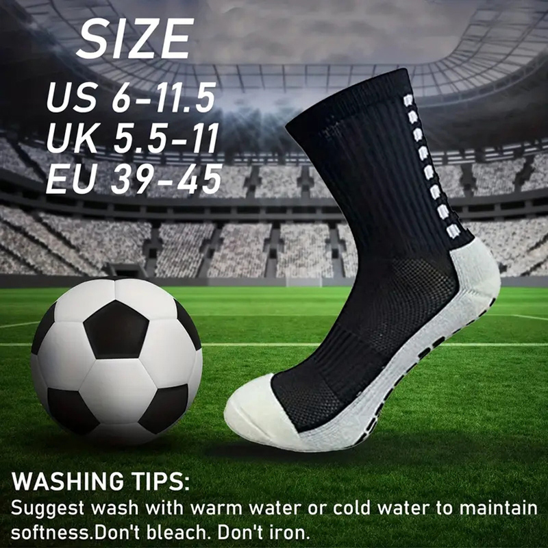 3 คู่ Anti-SLIP ถุงเท้าฟุตบอลผู้ชายผู้หญิง Breathable ฟุตบอลบาสเกตบอลเทนนิสกีฬาถุงเท้าขี่จักรยานถุงเท้าโยคะถุงเท้า