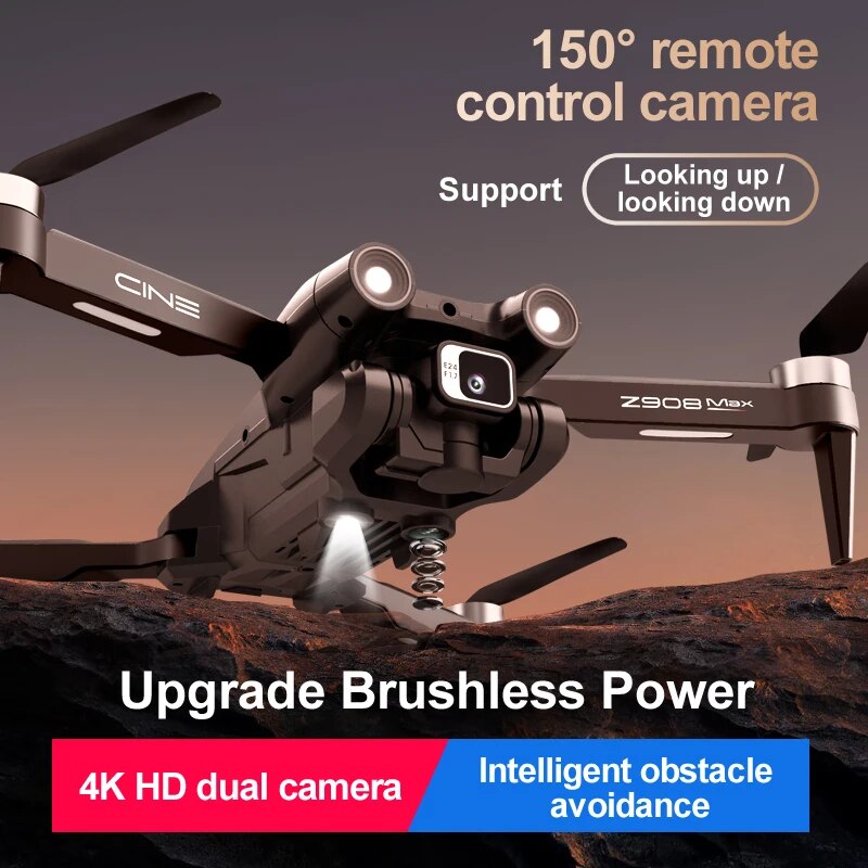 KBDFA MINI Z908 Pro Max Drone 4K HDกล้องProfessional WIFI FPV Dronหลีกเลี่ยงอุปสรรคBrushlessพับRC Quadcopterของเล่น