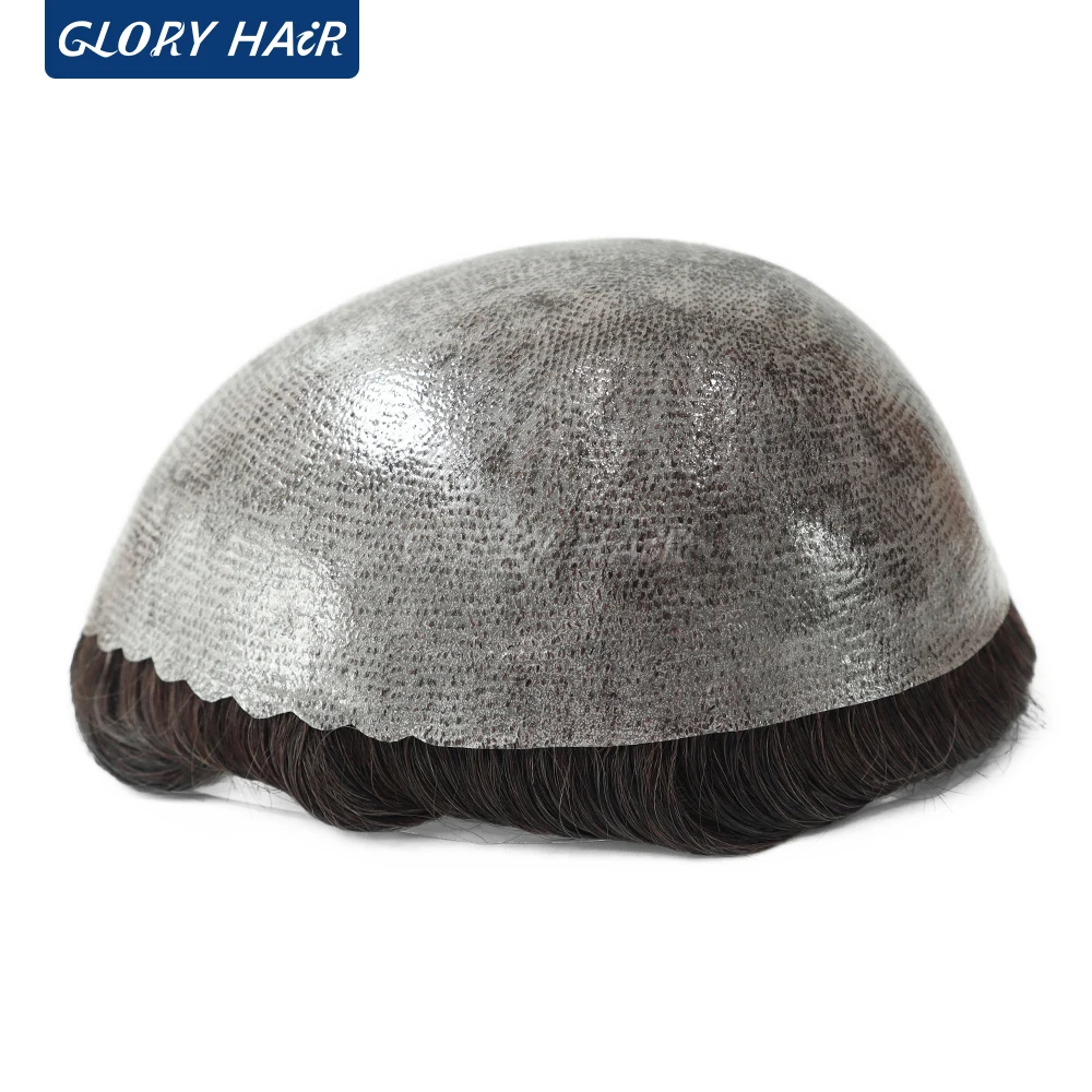 0.12-0.14mm Injection Thin Skin Male Hair Prosthesis Indian Hair Multiple Sizes Toupee Wig Man Hair Pitch Adult Men Costume
