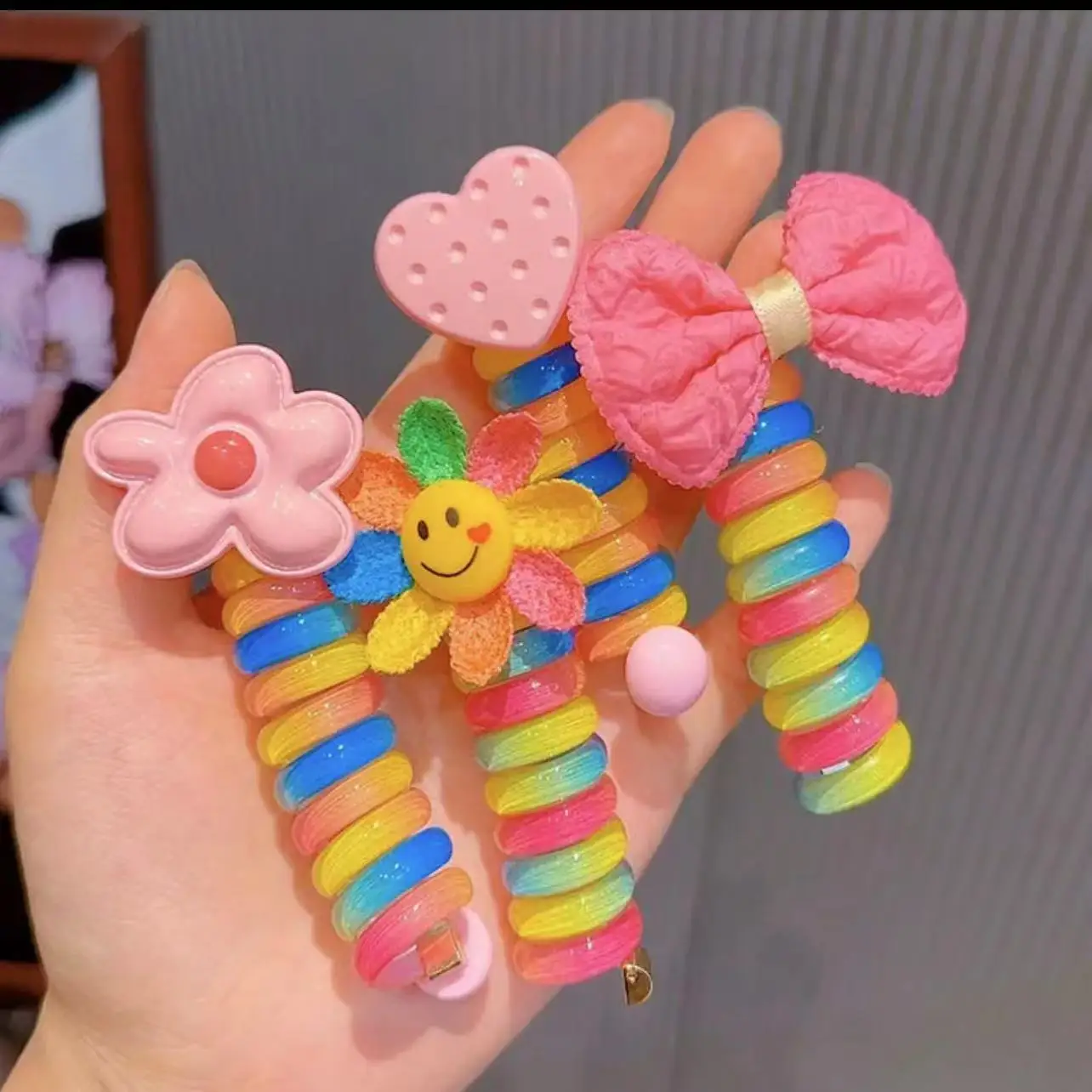 Molans strass estrela laço de cabelo rabo de cavalo alta elástica durável scrunchies faixas de cabelo para menina coreano cordas de cabelo
